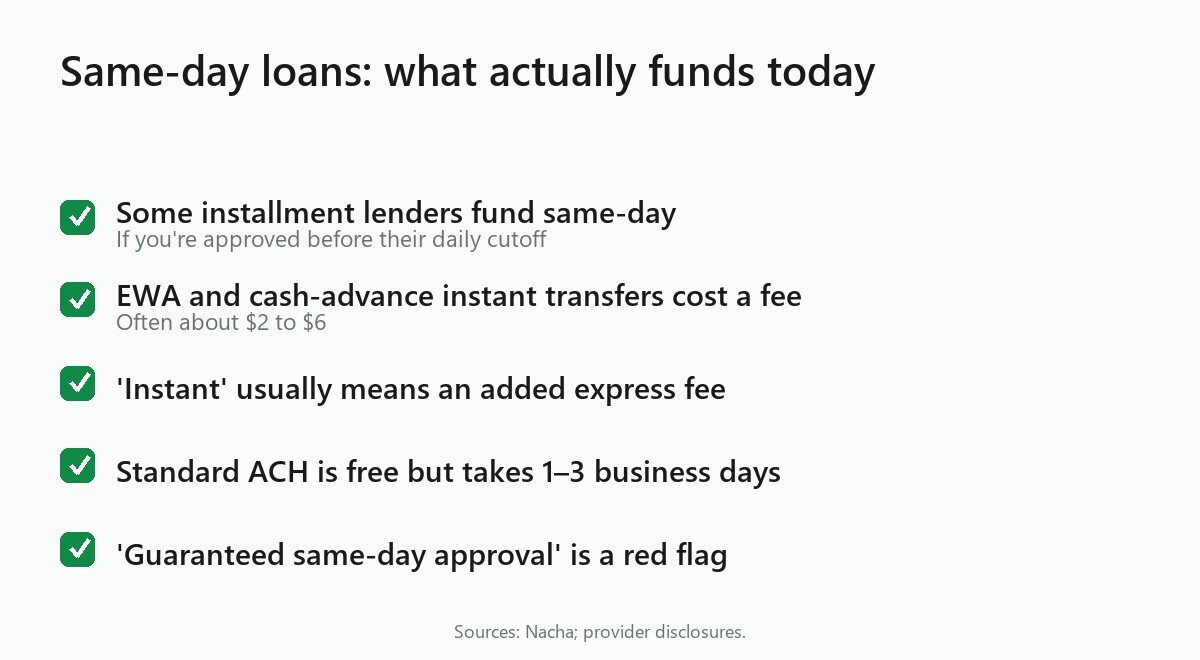 Same-day loans: what actually funds today