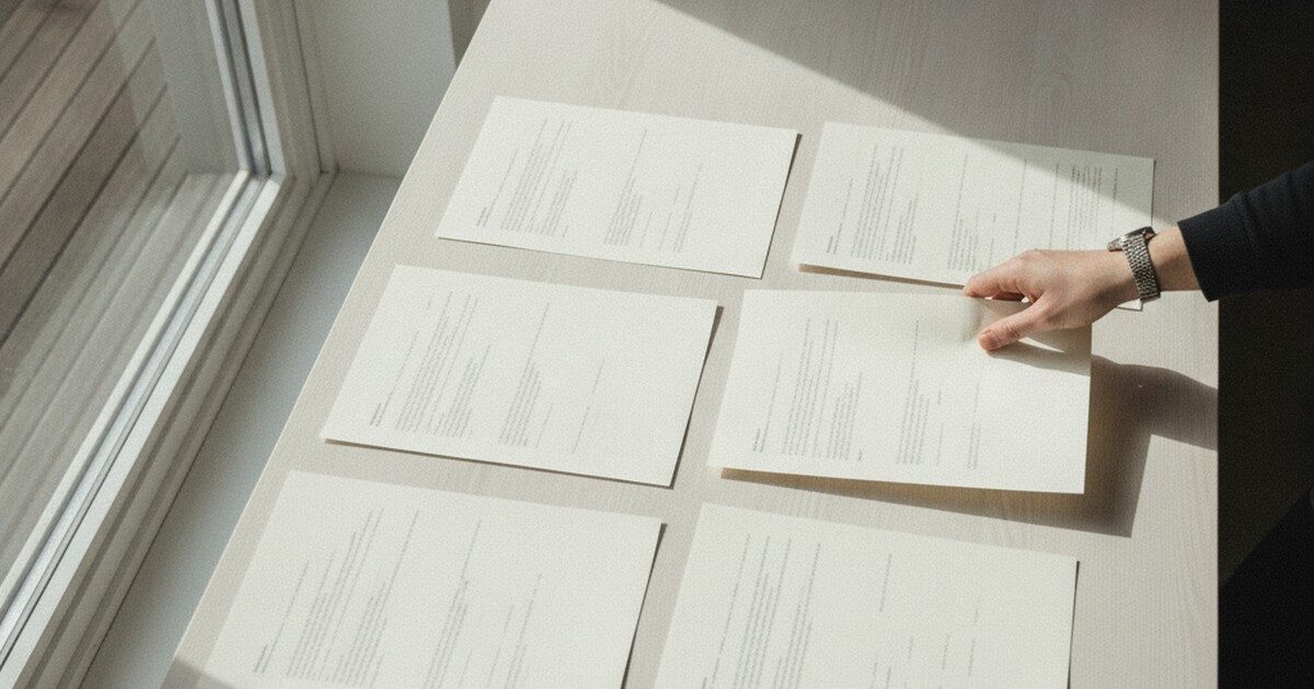 Several offer letters spread out and compared on a table